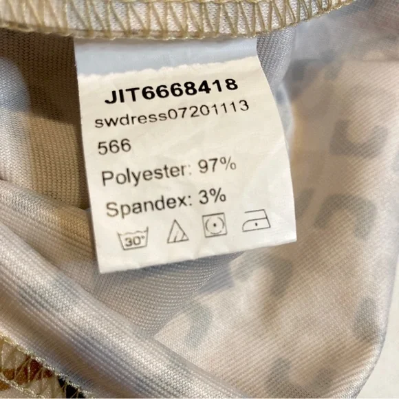 SHEIN Brown & Tan Deep-V Sleeveless Mini Dress With Front Slit - Size 6 - Picture 7 of 9